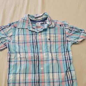 Pink and Blue Lightweight Plaid Jersey Top